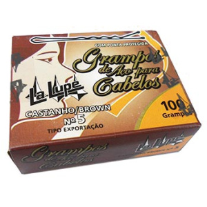 GRAMPO P/CABELO N5 CASTANHO C/100 - LA LUPE