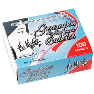 GRAMPO P/CABELO N5 PRETO C/100 - LA LUPE